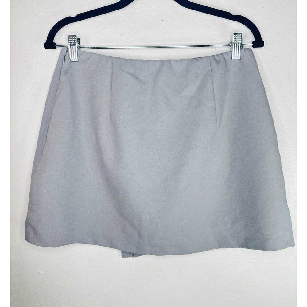 Abercrombie Scarlett Mid Rise Mini Skort Gray Medium Office Minimalist Preppy - Picture 3 of 7